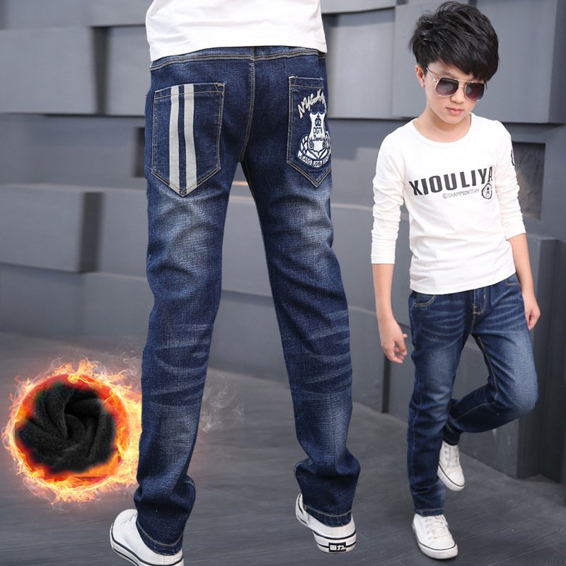 جينز صبي دافئ وصوف