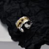مشبك أذن فضي بلونين E5182 Sweet Cool Girl S925 Sterling