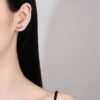 أقراط نسائية مويسانيتي S925 من الفضة الاسترليني