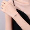 سوار مويسانيتي كلاسيكي نسائي من الفضة S925 بأربعة مخالب للنساء