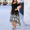 مساء حزب الصيف زائد حجم ماكسي اللباس النساء XL قصيرة