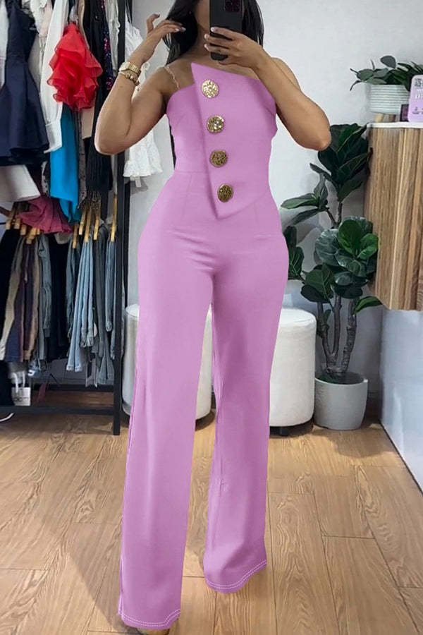 بذلة نسائية فضفاضة ذات تصميم غير منتظم