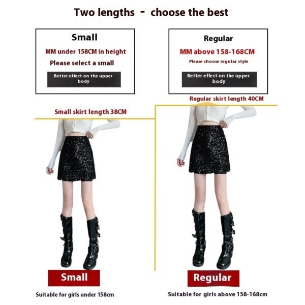 تنورة مطرزة عالية الخصر غمد أسود تنورة ألف خط