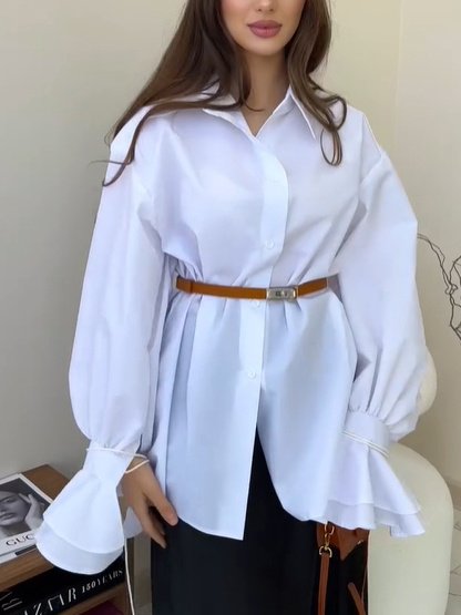 قميص كاجوال بأكمام جرس