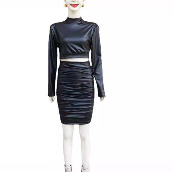 بدلة H Fashion ذات ياقة واقفة وأكمام طويلة مطوي من قطعتين