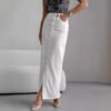 تنورة كاجوال نصف طول، مزاجه، خصر عالٍ، مقاس نحيف، بأزرار للنساء