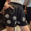 بنطلون كاجوال أسود فضفاض ورفيع للصيف