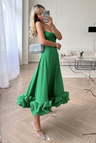 تنورة نسائية بتصميم A-line مزينة بزهرة كبيرة ثلاثية الأبعاد ومزينة بزهرة كبيرة