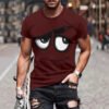 قميص أنمي كاجوال فضفاض بطباعة رقمية بأكمام قصيرة