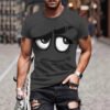 قميص أنمي كاجوال فضفاض بطباعة رقمية بأكمام قصيرة