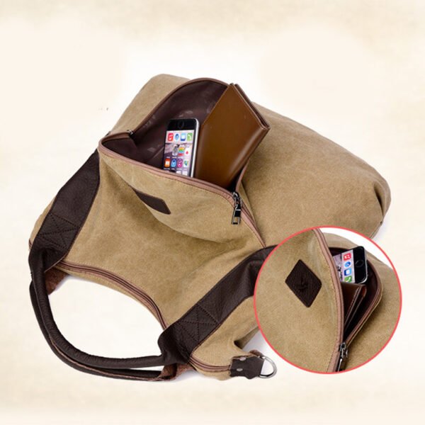 حقائب اليد النسائية الحد الأدنى الرجعية الكتف Crossbody حقيبة قماش خمر