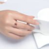 خاتم فضة عيار 925 للنساء عقيق أحمر