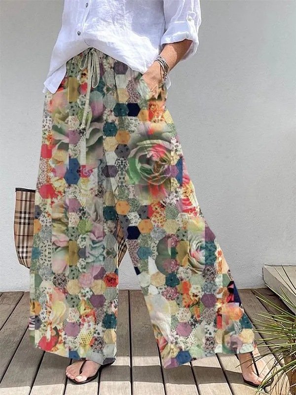 سراويل واسعة الساق كولوتيس ملابس نسائية صيفية فضفاضة سريعة الجفاف قابلة للتنفس ثلاثية الأبعاد