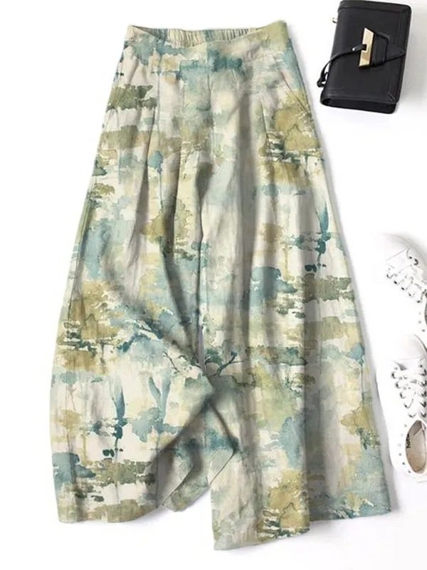 سراويل واسعة الساق كولوتيس ملابس نسائية صيفية فضفاضة سريعة الجفاف قابلة للتنفس ثلاثية الأبعاد