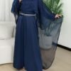 رداء نسائي ملابس إسلامية عباءة بسيطة رداء مرصع بالنجوم