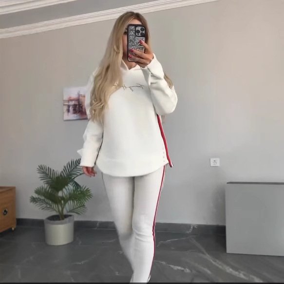 بدلة نسائية بسيطة مطبوعة كاجوال بغطاء رأس