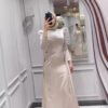 فستان نسائي أنيق غير منتظم بأكمام طويلة مرصع بالألماس من الشرق الأوسط دبي