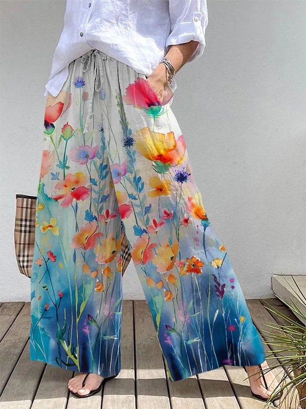 سراويل واسعة الساق كولوتيس ملابس نسائية صيفية فضفاضة سريعة الجفاف قابلة للتنفس ثلاثية الأبعاد