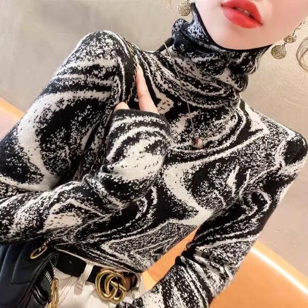 بلوزة نسائية بياقة مدورة وقميص سفلي عصري لفصل الخريف والشتاء