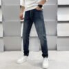 بنطلون جينز رجالي كاجوال بقصّة Slim Fit وساق مستقيمة مطاطية