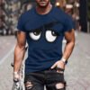 قميص أنمي كاجوال فضفاض بطباعة رقمية بأكمام قصيرة