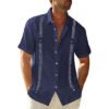 قميص Guayabera الكوبي الرجالي الكاجوال في الهواء الطلق كاجوال بأكمام قصيرة ملابس مطبوعة أزياء رياضية مصمم ملابس الشارع