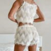 بيجامات Tassle Fashion مع حمالات وشورتات وملابس منزلية مكونة من قطعتين