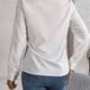 قميص أنيق بأكمام طويلة ورقبة على شكل حرف V، بلوزة أنيقة للركاب، ملابس نسائية للمكتب