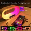 مصباح ليلي LED 3 في 1 متعدد الوظائف مع تطبيق للتحكم في جو RGB ومصباح مكتب ذكي متعدد الوظائف وشاحن لاسلكي وساعة منبه