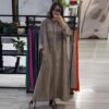 فستان نسائي أنيق بأكمام طويلة بتصميم خياطة أنيقة