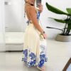 بدلة تنورة معطف للسيدات بطباعة استوائية غير رسمية