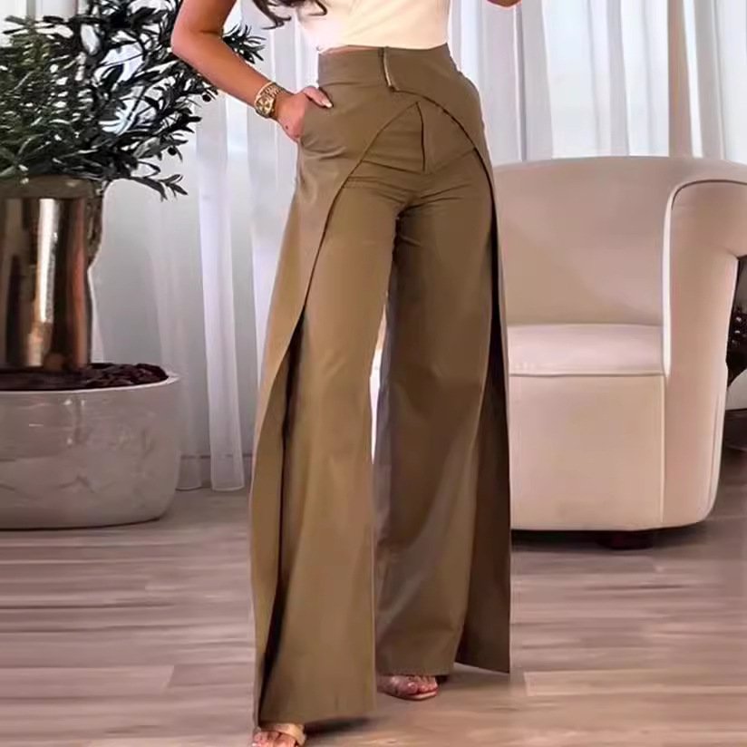 بنطال واسع الساق بتصميم أوروبي وأمريكي
