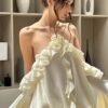 فستان نسائي ذو أكمام جرس مكشكشة على الطراز الفرنسي من Pure Desire