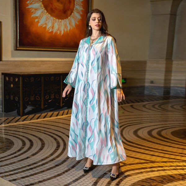 طباعة الملابس الماسية ملابس نسائية جلابة