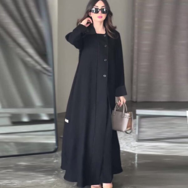 معطف نسائي متوسط ​​الطول بتصميم ريترو بايكر