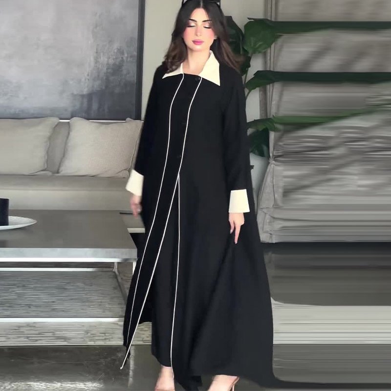 معطف نسائي متوسط ​​الطول بتصميم ريترو بايكر