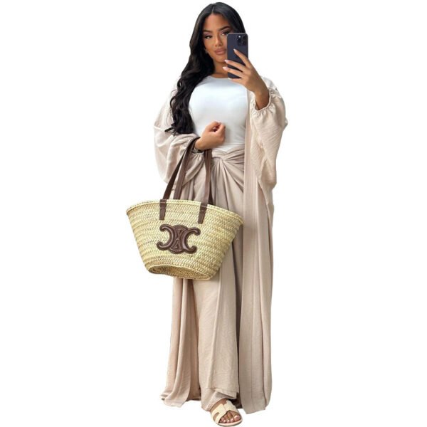 طقم رداء مكون من قطعتين مع تنورة بخصر مشدود