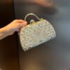 حقيبة حفلات نسائية منحوتة من سبائك أحجار الراين