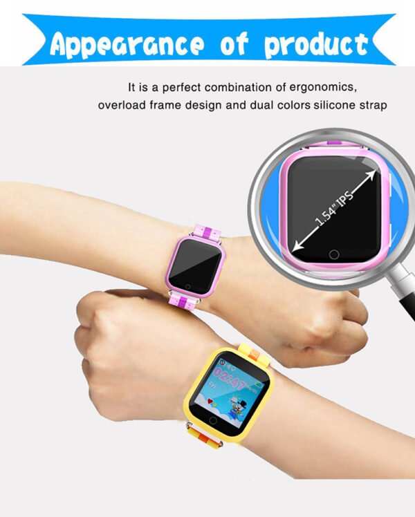 ساعة ذكية Hold Mi GPS Q750 Q100 للأطفال مزودة بنظام تحديد المواقع العالمي (GPS) بشاشة تعمل باللمس وجهاز تعقب موقع SOS آمن للأطفال PK Q80