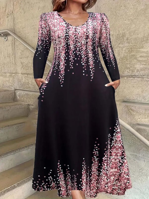 فستان نسائي متدرج الألوان مع طبعات