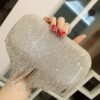 حقيبة يد نسائية جديدة لامعة مرصعة بالألماس، مناسبة لحفلات السهرة، وحفلات العروس، وحزمة Xiekua