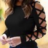 قميص طويل الأكمام ملابس نسائية على الطراز الأوروبي والأمريكي