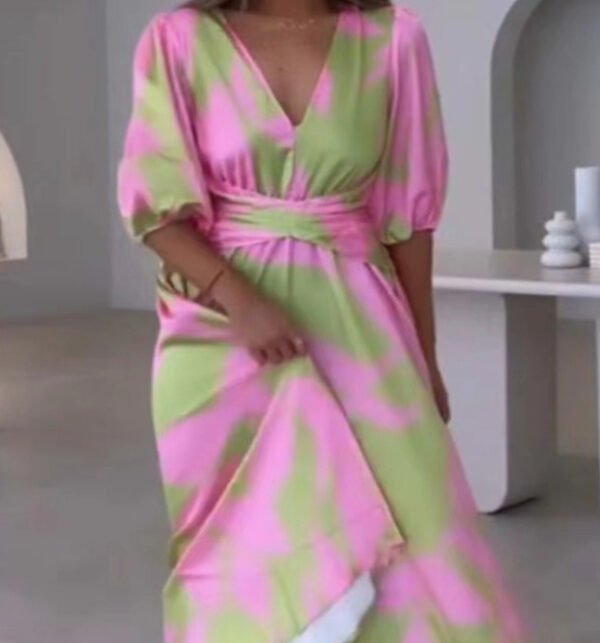 فستان نسائي طويل مريح ومطبوع