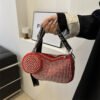 حقيبة كتف مرصعة بأحجار الراين مع محفظة صغيرة أنيقة للحفلات تحت الإبط حقيبة كروس بودي للنساء حقائب فاخرة من تصميم المصممين