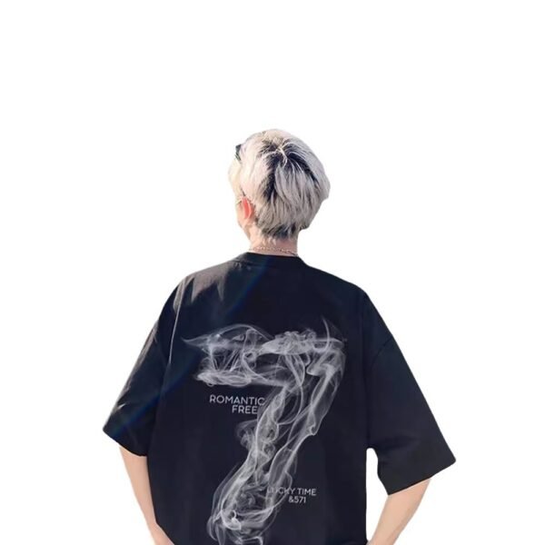 تي شيرت قطن ثقيل بأكمام قصيرة للرجال صيفي عصري نصف كم