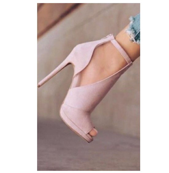 صنادل بمقدمة مفتوحة وكعب ستيليتو وسحاب خلفي فارغ جانبي مقاس كبير للسيدات