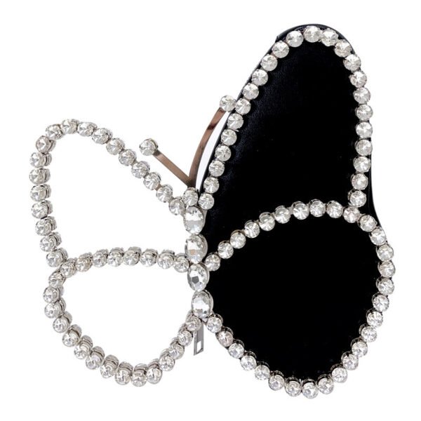 حقيبة يد نسائية مرصعة بأحجار الراين على شكل فراشة