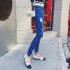 بنطلون بايتا الكوري ذو قصة ضيقة وفتحات للتخسيس للنساء