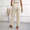 بنطلون نسائي فضفاض مستقيم بقصّة Slim-fit وأزرار