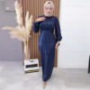 فستان فضفاض بأكمام طويلة بلون سادة للخريف الأوروبي والأمريكي